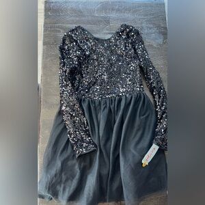 NWT Sparkling Black Sequin Kids Dress